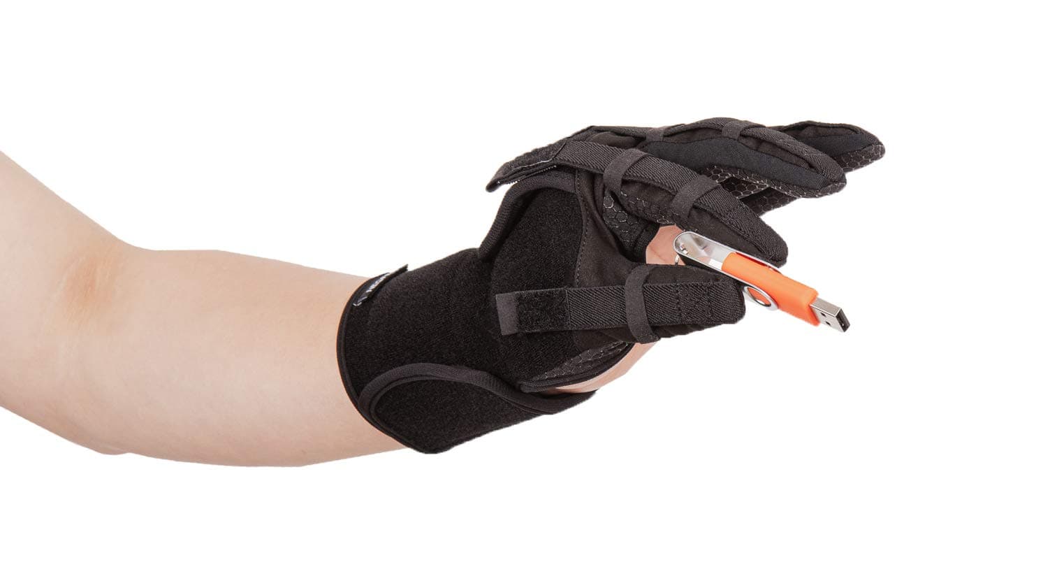 Extender - Finger Training & Rehab Orthotics, Minimizes Spasticity, Stretch & Functional Grasp, Prevents Stiffness for Stroke, TBI, Increased Muscle Tone, Hemiplegia (Plus, Medium Left)