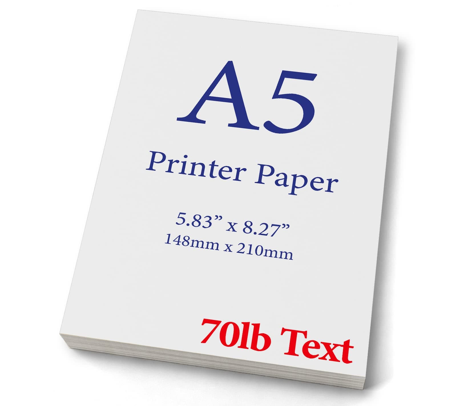 Premium A5 (8.3" x 5.83") Printer Paper, 70lb, 105gsm), Bright Blank Paper, 100 Sheets, White