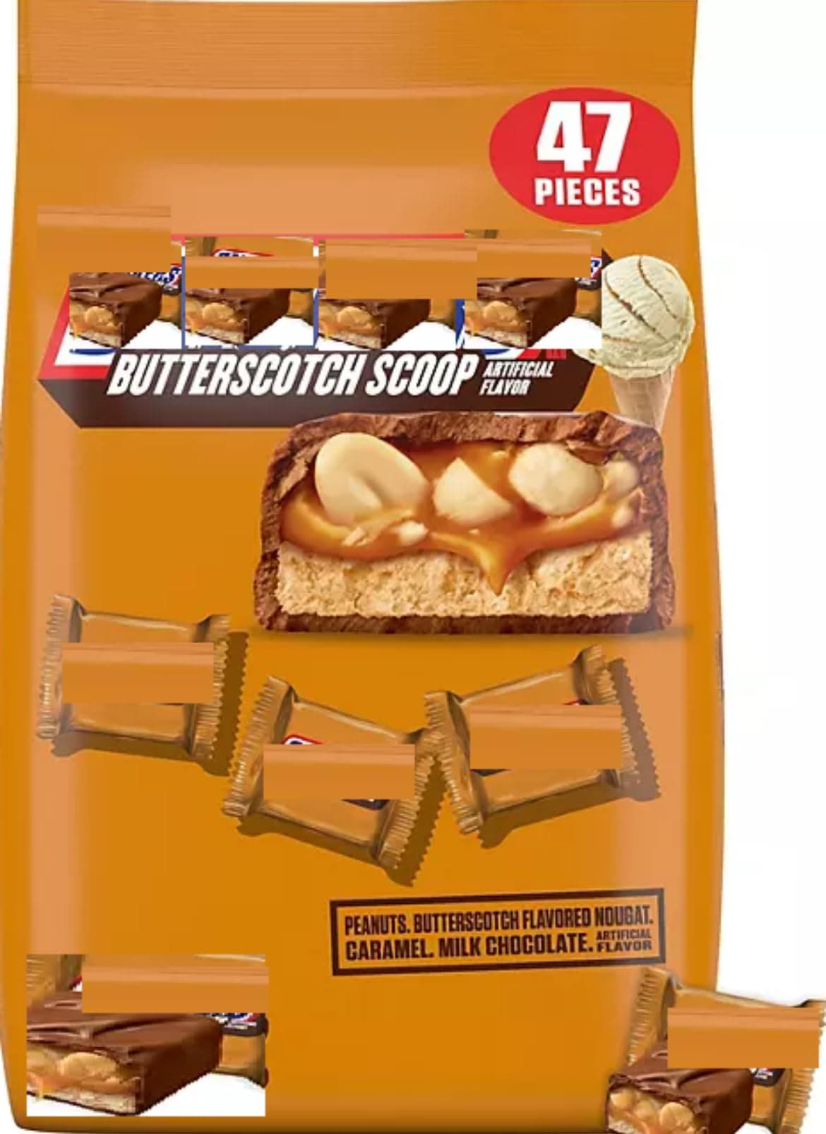 Snickerss Butterscotch Scoop, Fun Size,47 pcs