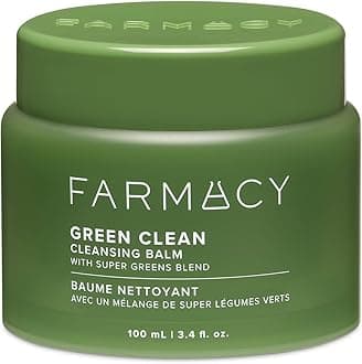 Farmacy Makeup Remover Cleansing Balm - Green Clean Waterproof Makeup Remover Balm + Oil Cleanser for Face - Gently Melts Make Up + SPF - Hydrates + Softens Skin with Super Greens + Papaya (100ml)