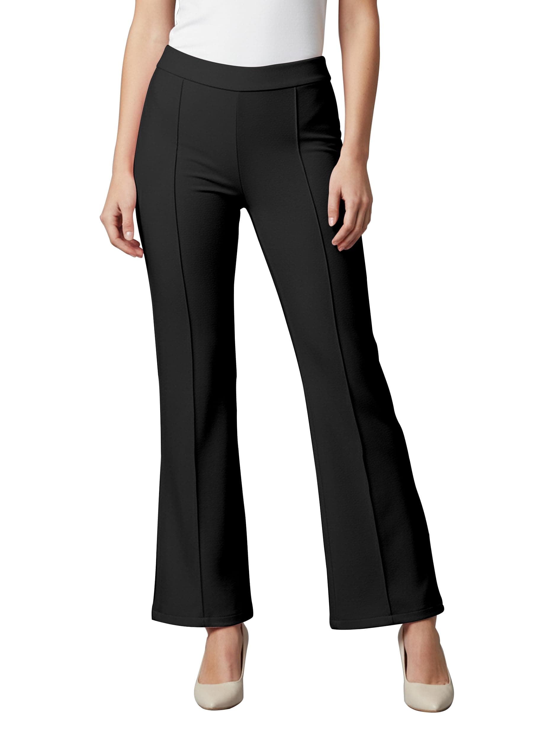 Cotton Blend Bootcut Parallel Trouser Pants for Women Regular Fit, Bellbottom Straight Pants for Womens