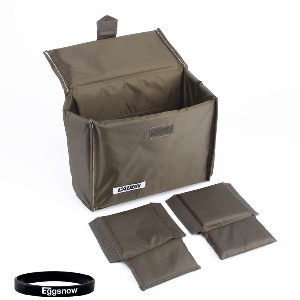 Eggsnow Universal DSLR SLR Camera Insert Partition Shockproof Padded Liner Nylon Construction Waterproof Case Bag 12"x 5"x 9" Army Green (A2)