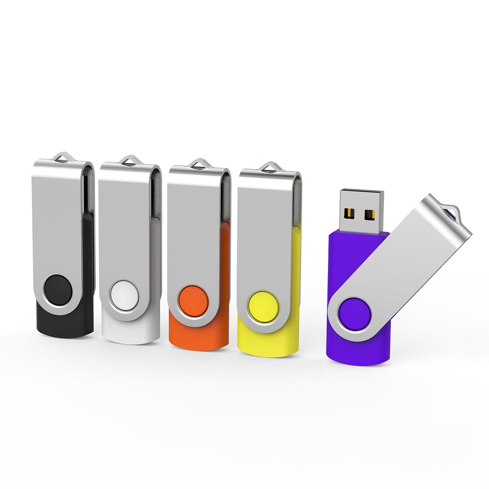 - Aiibe 5 Pack 64GB USB Flash Drive 64 GB Flash Drives Thumb Drive Swivel USB Stick USB 2.0 Pen Drive (64G, 5 Mixed Colors: Black Red Yellow White Purple)