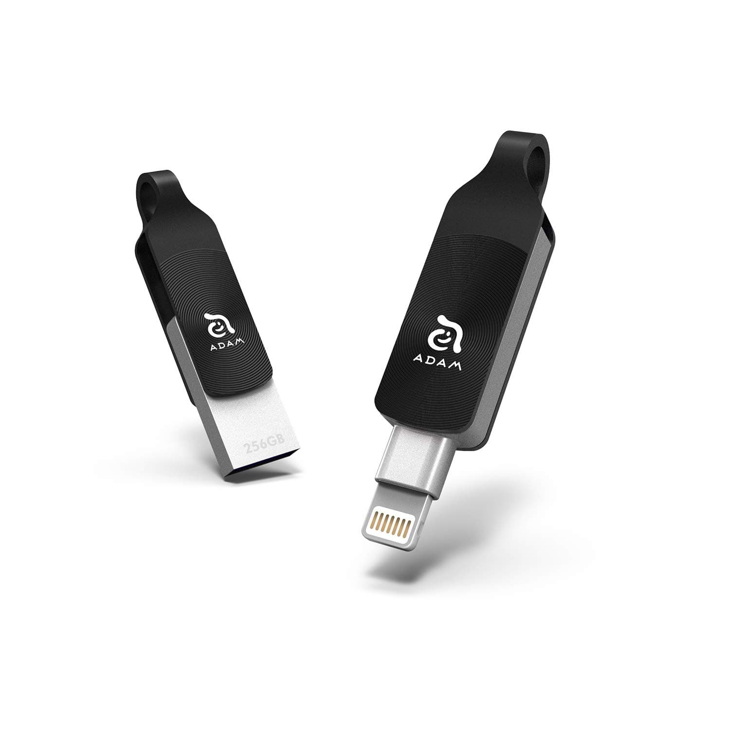 ADAM iKlips DUO+ ADM-DP256BK iPhone Compatible, Lightning USB Memory, 256GB, Black, MFi Certified, Authentic Product, Amazon.co.jp Exclusive