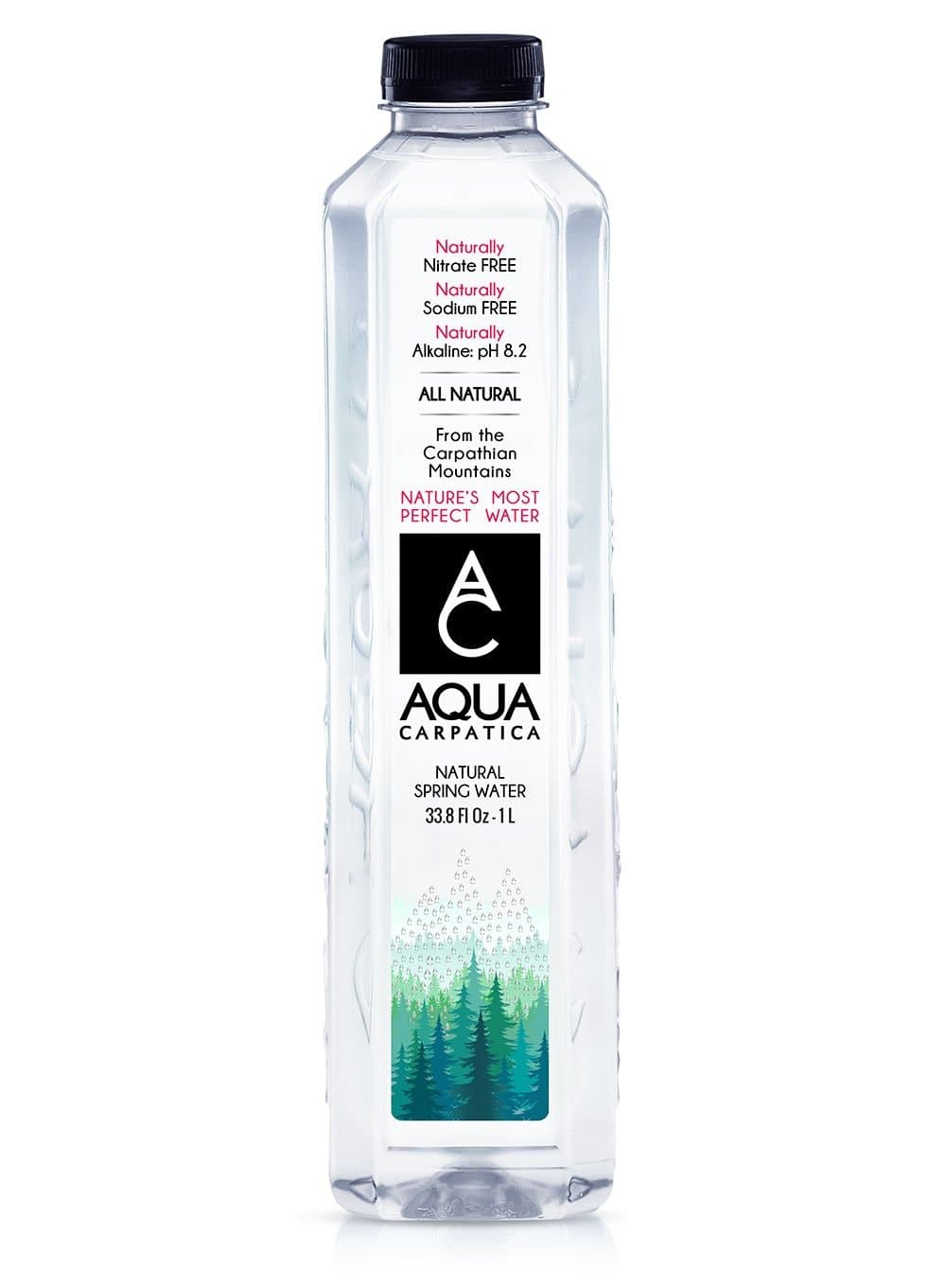Natural Spring Water with Electrolytes, Artesian Bottled Water, 1 Liter / 33.81 oz. (12 Pack)
