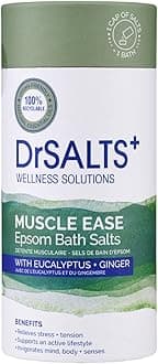 DrSALTS+ Muscle Therapy Epsom Salts Invigorating Epsom Bath Salts for Muscle Recovery with Eucalyptus, Ginger and Rosemary Essential Oils, 750 g