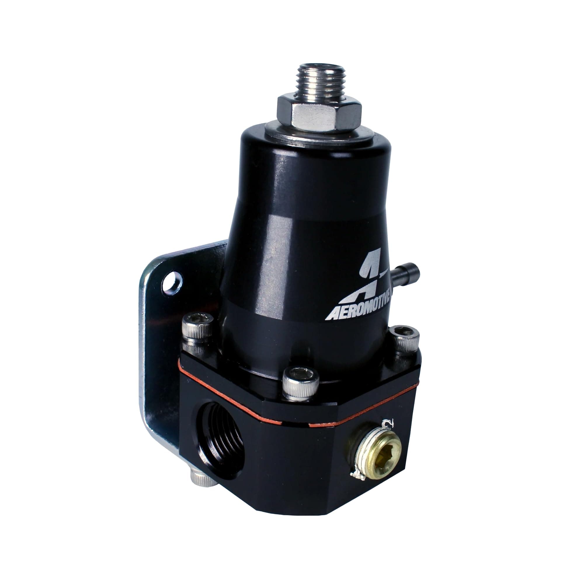 Aeromotive EFI Fuel Pressure Regulator - Adjustable 40-75 PSI, Bypass Return Style, ORB-06 Inlet Ports, 1/8" NPT Gauge Port & Vacuum Boost Reference, Compact Performance for Car Engines, Black - 13136