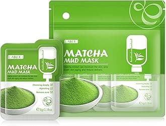 Matcha Green Tea Face Mask, 12 Pcs, Deep Cleansing & Moisturizing Clay Mud Mask for Acne, Blackheads, Pore Remove, Skin-Friendly