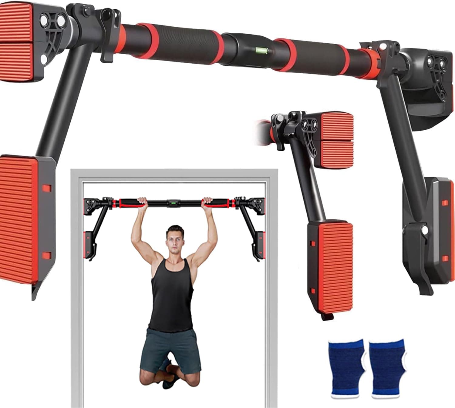 Pull Up Bar for Doorway, Upper Body Workout Bars, Width Adjustable Chin Up Bar-No Screw, Multi-Functional Suitable for Home Gym Fitness Exercises