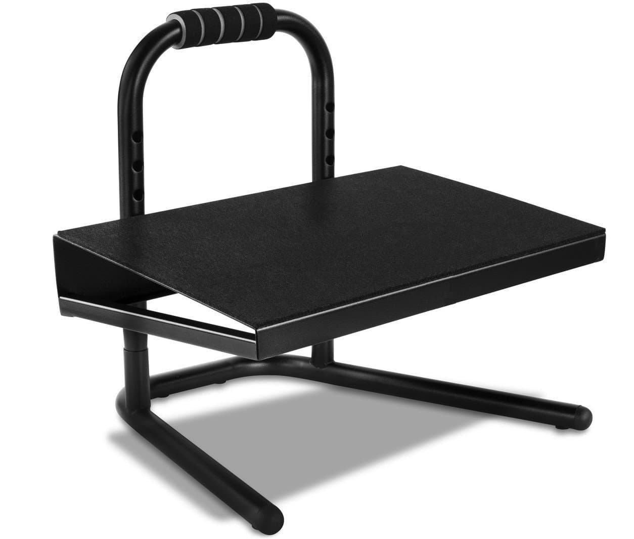 Standing Desk Foot Stool | Adjustable Height Ergonomic Footrest Stool for Under Desk Support and for Stand Up Desks (Black)