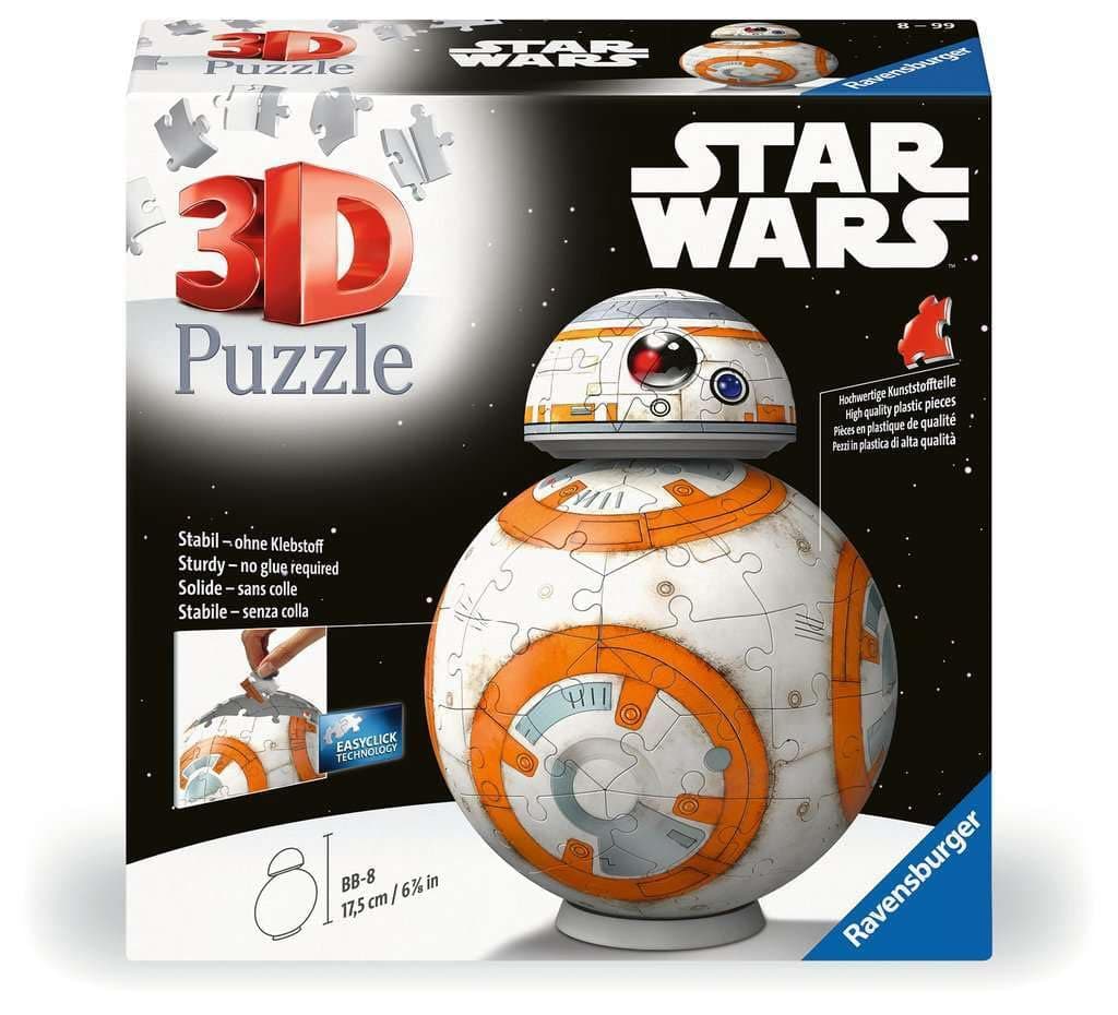 Ravensburger 3D Puzzle 11578 Star Wars BB8 Astromech Druid - Three-Dimensional Puzzle Ball - Star Wars Gifts for Big and Small Fans