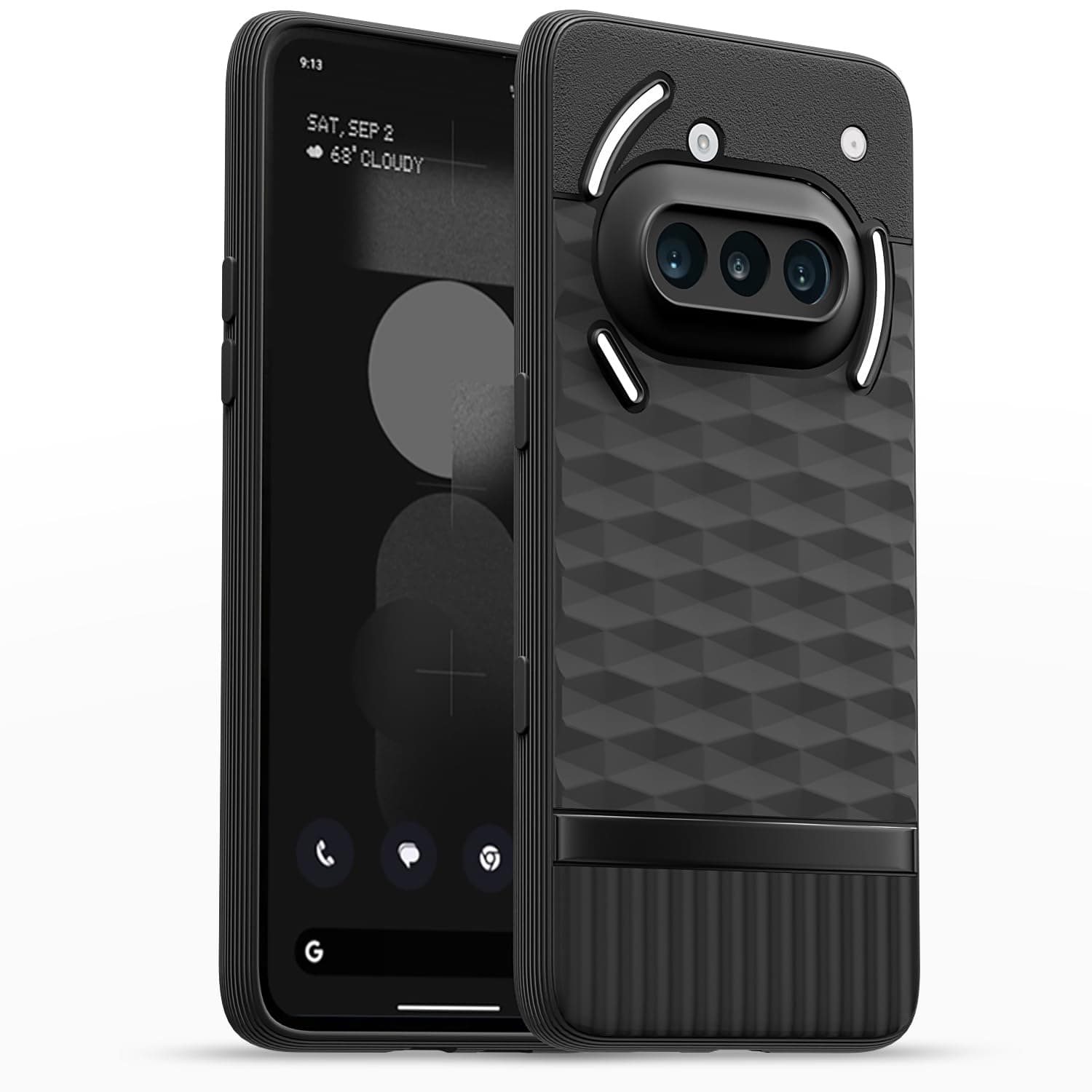 Amazon Basics Back Cover for Nothing Phone 3a 5G | Full Camera Protection | TPU Soft Flexible Shockproof Bumper Case(Black)