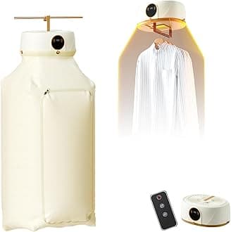 Automatic Ironing Machine | Portable Clothes Dryer Upgraded, Automatic Wireless Vertical Steam Iron | Portable Dryer with Remote Control for Apartment, Travel - User Manual Included (1)