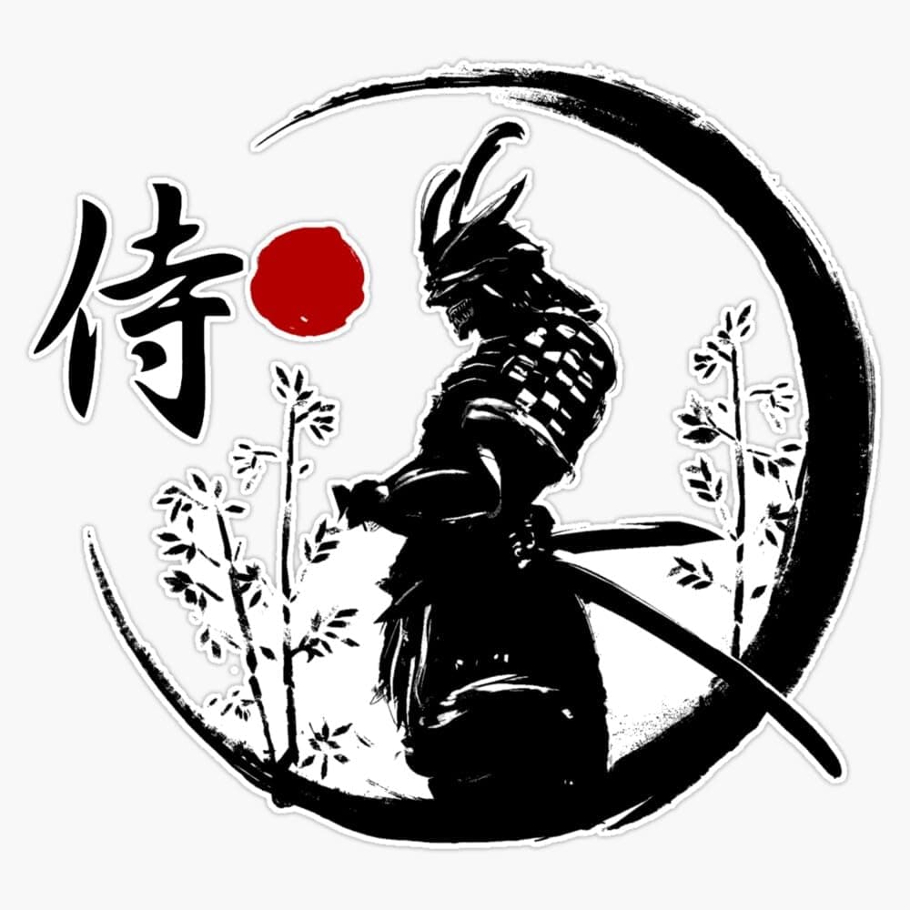 Samurai Warrior Window Water Bottle Bumper Sticker Decal 5"