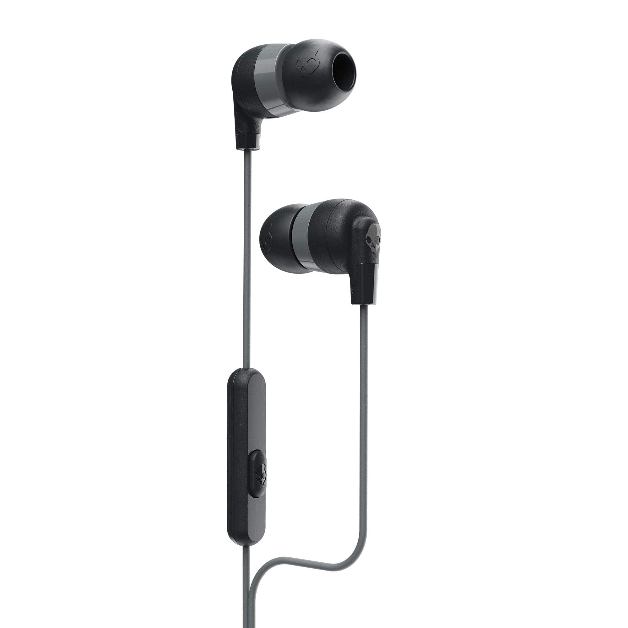 Skullcandy Ink'd+ in-Ear Wired Earbuds, Microphone, Works with Bluetooth Devices and Computers, Black/Black/Grey