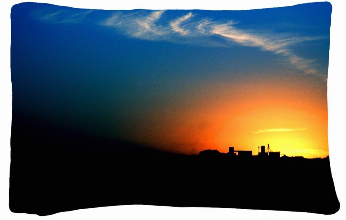 Microfiber Peach Standard Soft And Silky Decorative Pillow Case (20 26 Inch) - Nature Sunrise Sunset Sunset