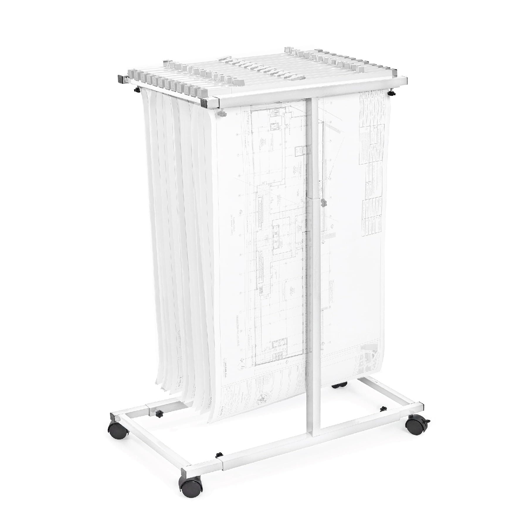 Adir Mobile Blueprint Holder - Adjustable Blue Print Storage Organizer and Construction Plan Holder – Plans Rack for Jobsite and Office (Without Blueprint Clamps)