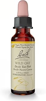 Bach Original Flower Remedies, Wild Oat for Deciding Life's Path (Non-Alcohol Formula), Natural Homeopathic Flower Essence, Holistic Wellness and Stress Relief, Vegan, 10mL Dropper