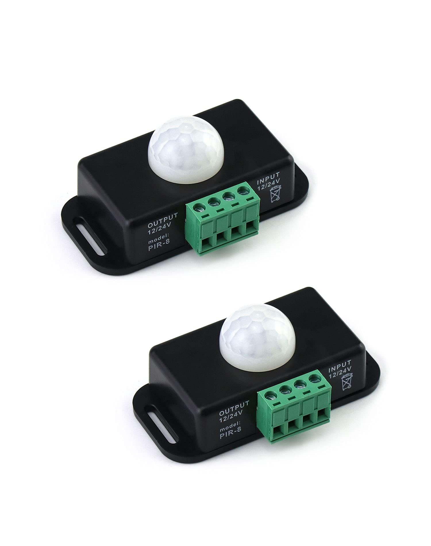 Body Infrared Light Switch, 12V/24V PIR Motion Sensor Switch for LED Light Strip Automatic, 2 Pack