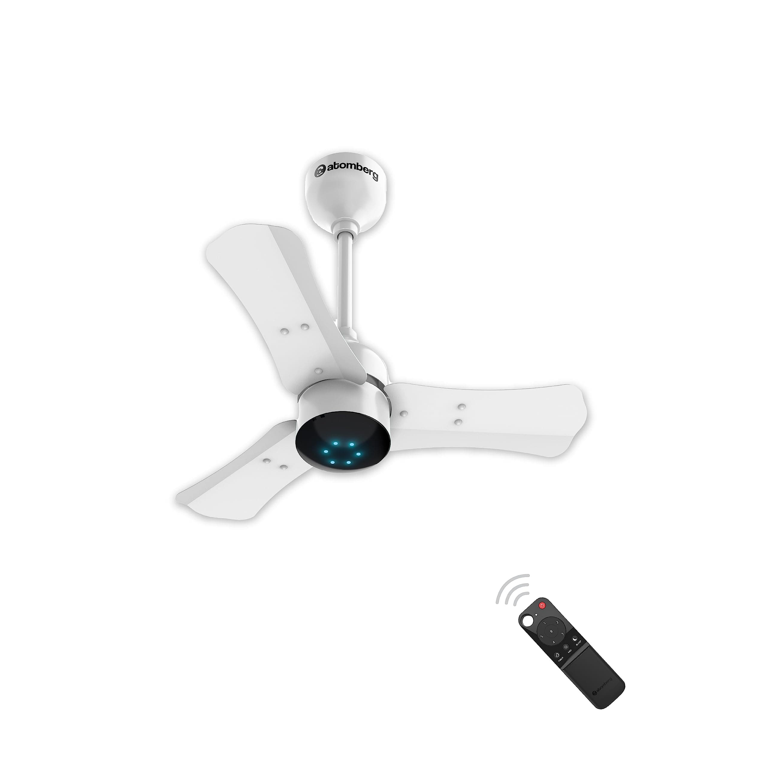 atomberg Renesa+ 600mm BLDC Ceiling Fan with Remote Control | BEE 5 star Rated Energy Efficient Ceiling Fan | High Air Delivery with LED Indicators | 3 Year Warranty (Pearl White)