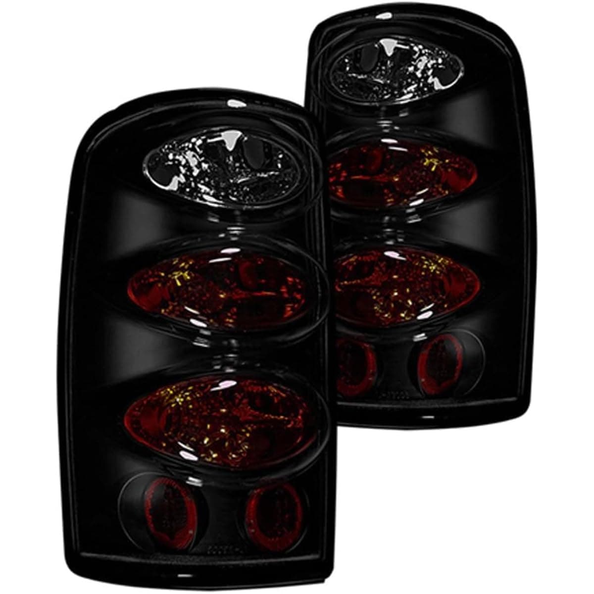 Winjet Tail Lights for 2000 2001 2002 2003 2004 2005 2006 Chevy Suburban/Tahoe/GMC Yukon Yukon/Yukon XL 1500/ Yukon XL 2500/ Yukon XL Denali Taillights Tail Lamps, Pair Black Housing/Smoke Lens