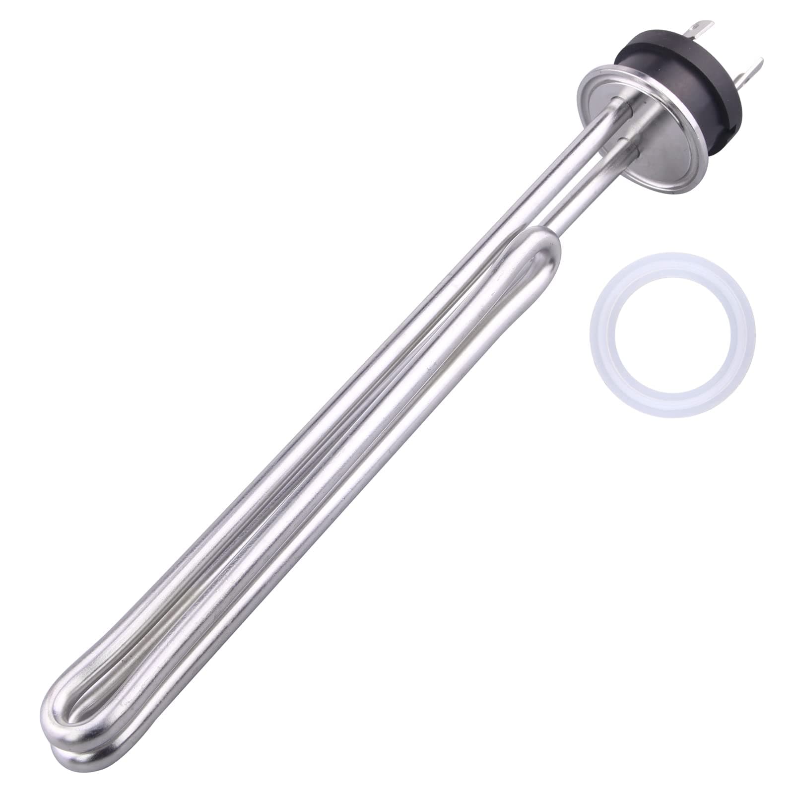 1.5 Inch (OD 50.5mm) Tri-clamp Foldback Immersion Heater Element Stainless Steel Submersible Heating Element Electric Water Heater with 3-Wire Electrical Locking Plug(240V 2500W)