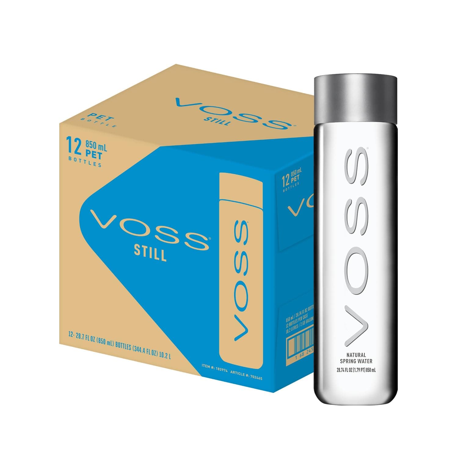 Voss PET Artesian Still Water Bottle 850 ml (Pack of 12)