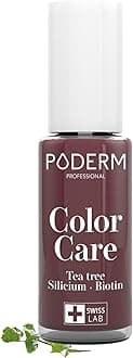 PODERM - nail Polish – Enriched with Tea Tree – Improves nail appearance – Ingredients Natural/Vegan - foot/hand - Swiss Made (Black-Red)
