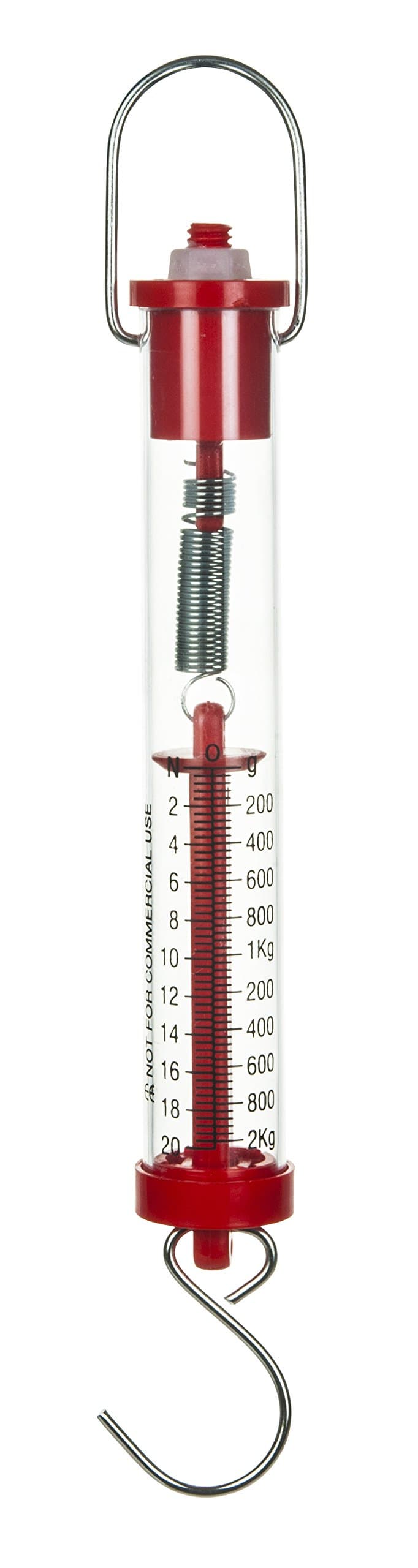 Labs Acrylic Tubular Spring Scale (Dynamometer) 20N/2kg Capacity - Pull Scale, Force Meter