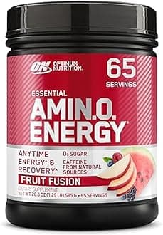 Amino Energy - Pre Workout with Green Tea, BCAA, Amino Acids, Keto Friendly, Green Coffee Extract, Energy Powder - Fruit Fusion, 65 Servings (Packaging May Vary)
