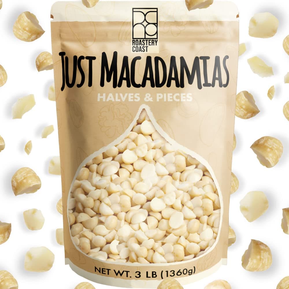 Roastery Coast - Daily Nuts | Just Raw Macadamia Nuts Unsalted | Bulk Nuts |Snack nuts | Healthy Nuts | Gluten free | Macadamia nut butter | Non GMO | Nut snacks | Unsalted Nuts | Keto snack mix