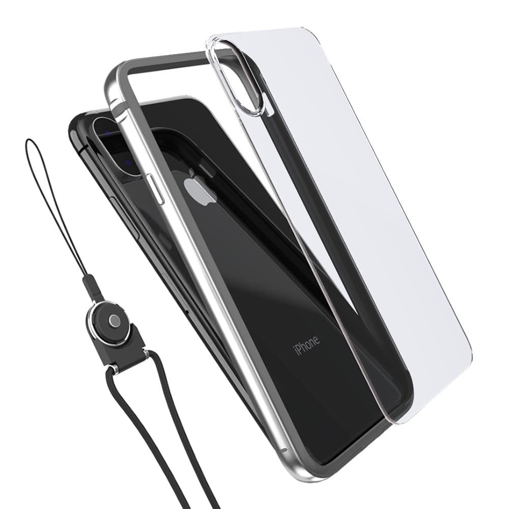 iPhone X Case, Anodized Aluminum Frame With Inner Silicone Cover Lightweight Shockproof Bumper Metal & TPU Cover Case for iPhone X (Sliver)