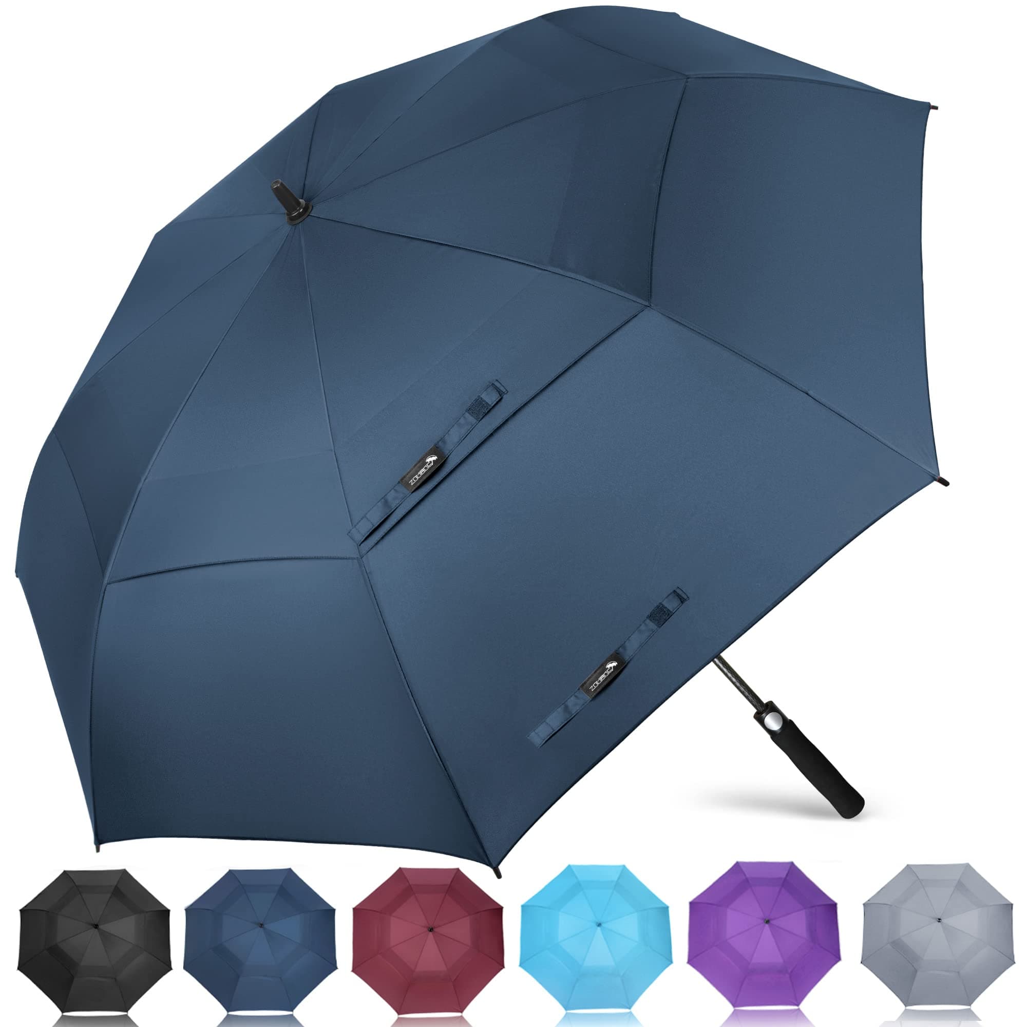 ZOMAKE Golf Umbrella Windproof, Extra Large Oversized Heavy Duty Double Canopy for Rain, Sports Games & Push Cart(51/54/62/68/72Inch)