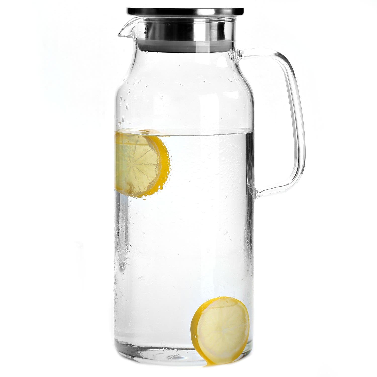 (2000ML, Pitcher) - Cupwind Explosion-Proof Heat Resistance 2010ml Borosilicate Glass Water Carafe Pitcher with Stainless Steel Infuser Lid