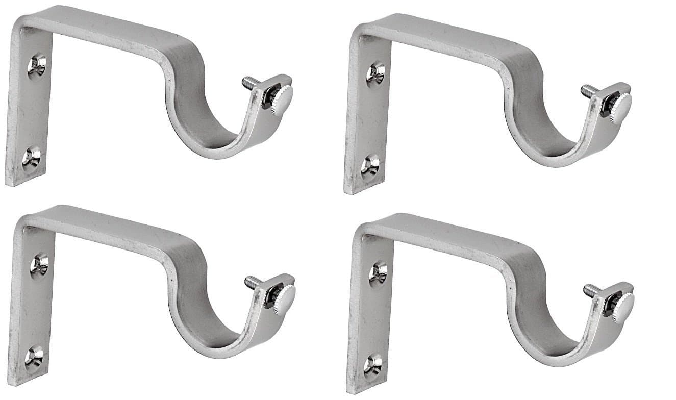 Ddrapes - 4 Strong Single SS Bracket for 1 Curtain Rod