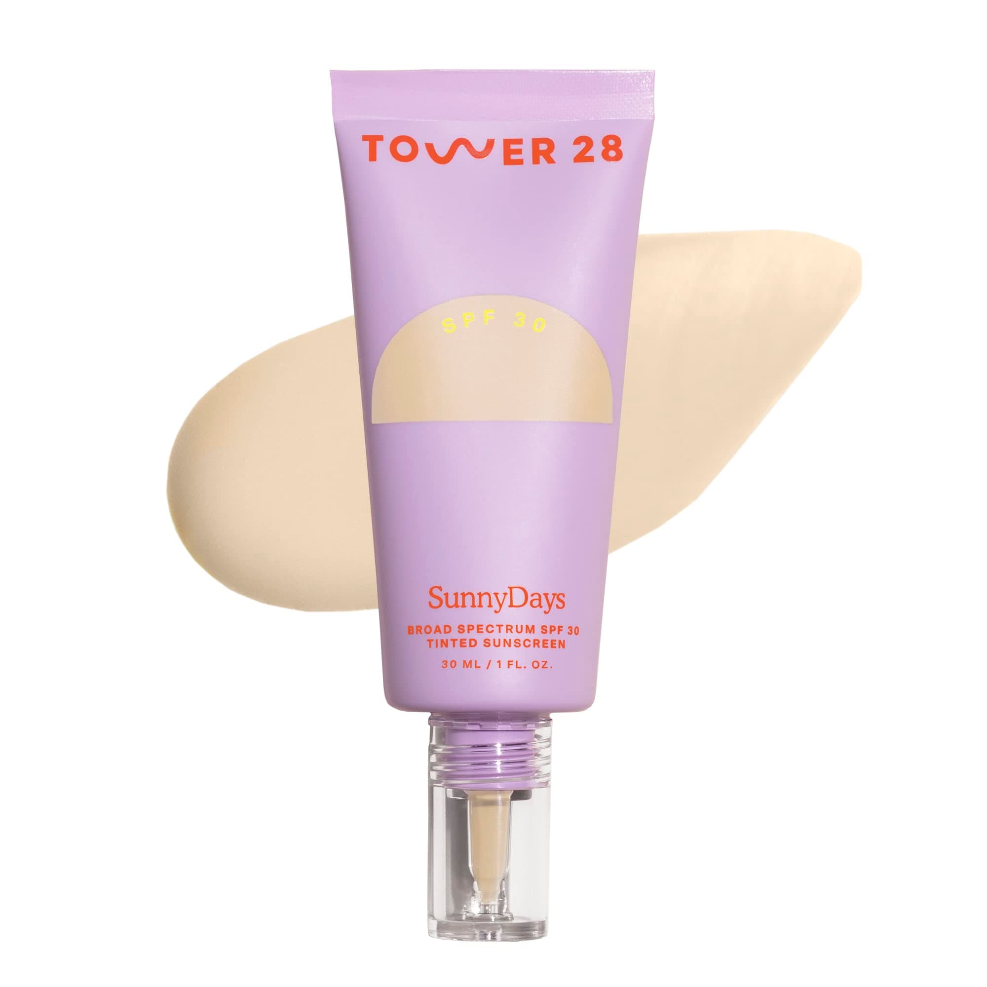 Tower 28 SunnyDays SPF 30 Tinted Moisturizer - 2-in-1 Buildable Coverage Foundation + Mineral Sunscreen for Face - Zinc Oxide, Aloe & Prickly Pear for Sensitive Skin - 10 Fair/Yellow (1 oz)