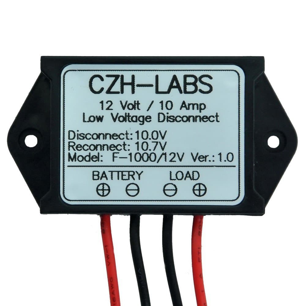 CZH-LABS 12V 10A Low Voltage Disconnect Module LVD, Black, Protect/Prolong Battery Life
