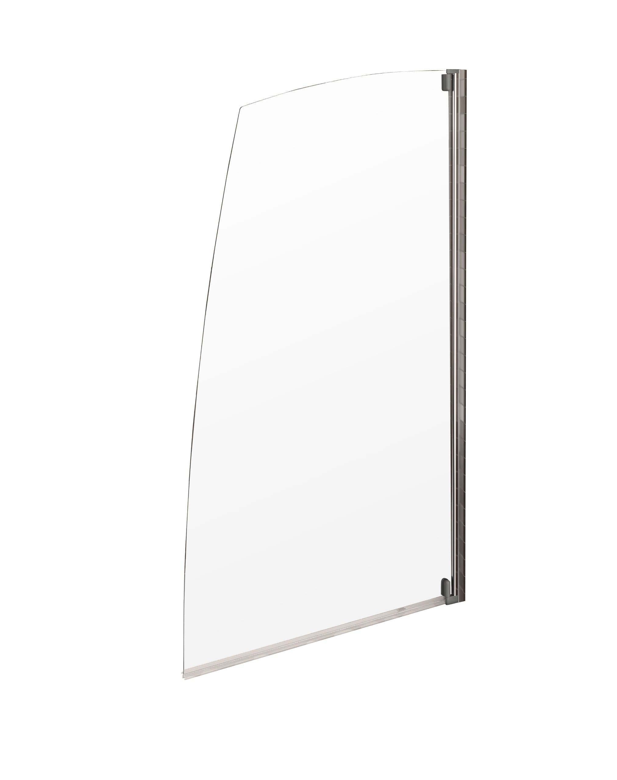Aqualux 750mm Sail Bath Screen - Polished Silver/ Clear