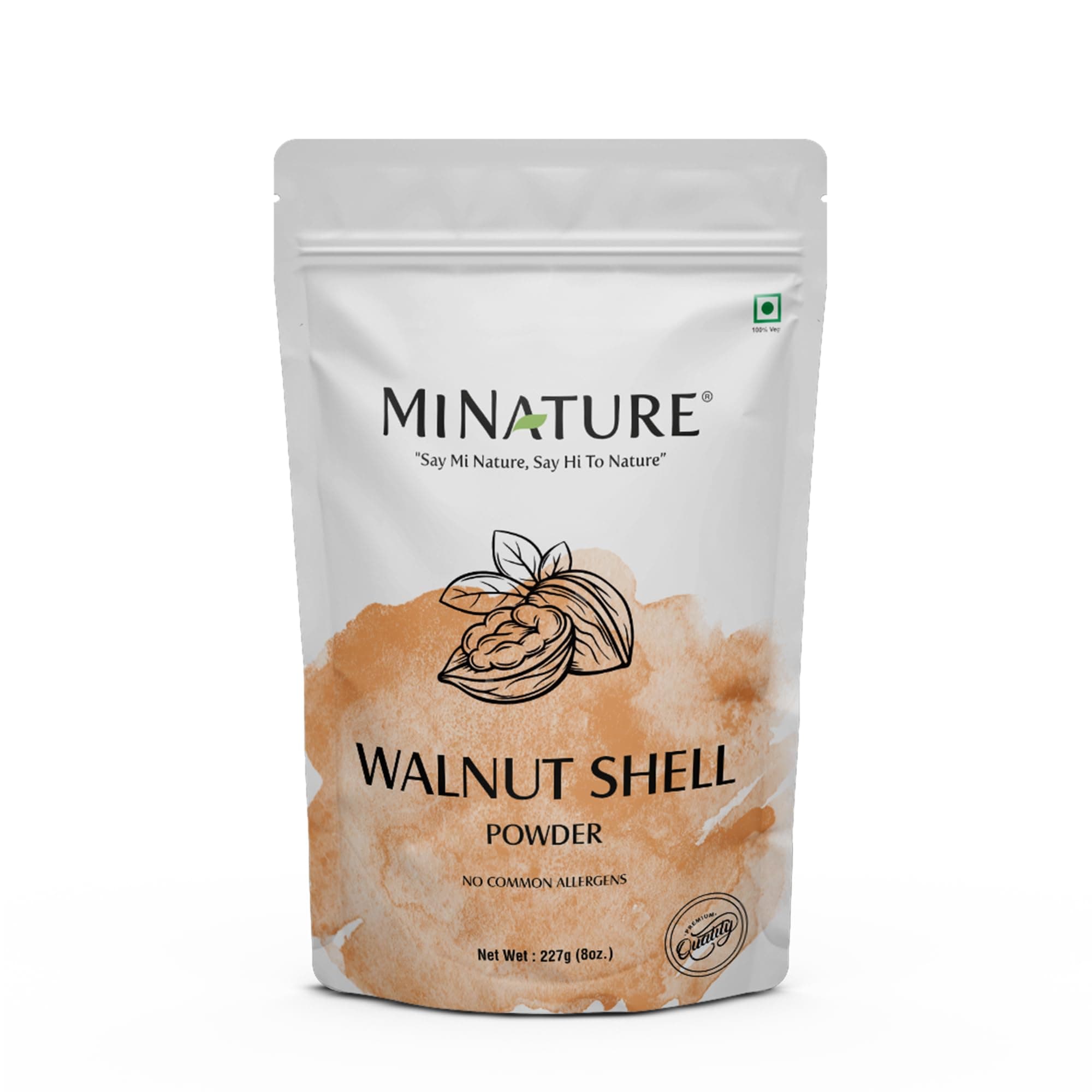 Natural Walnut Shell Powder with Resealable Zip Lock Pack, No Silica and Any Artificial Additives for Homemade Natural Scrub 227g, 1/2lbs, 8oz(packaging may vary)