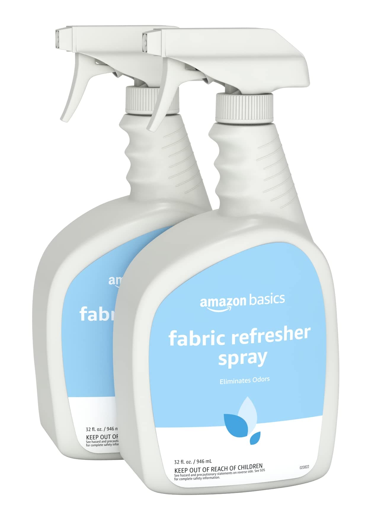Amazon Basics Fabric Refresher Spray, Fresh Scent, Odor Eliminator, Dye-Free, Quick-Drying, 32 fl oz, Pack of 2