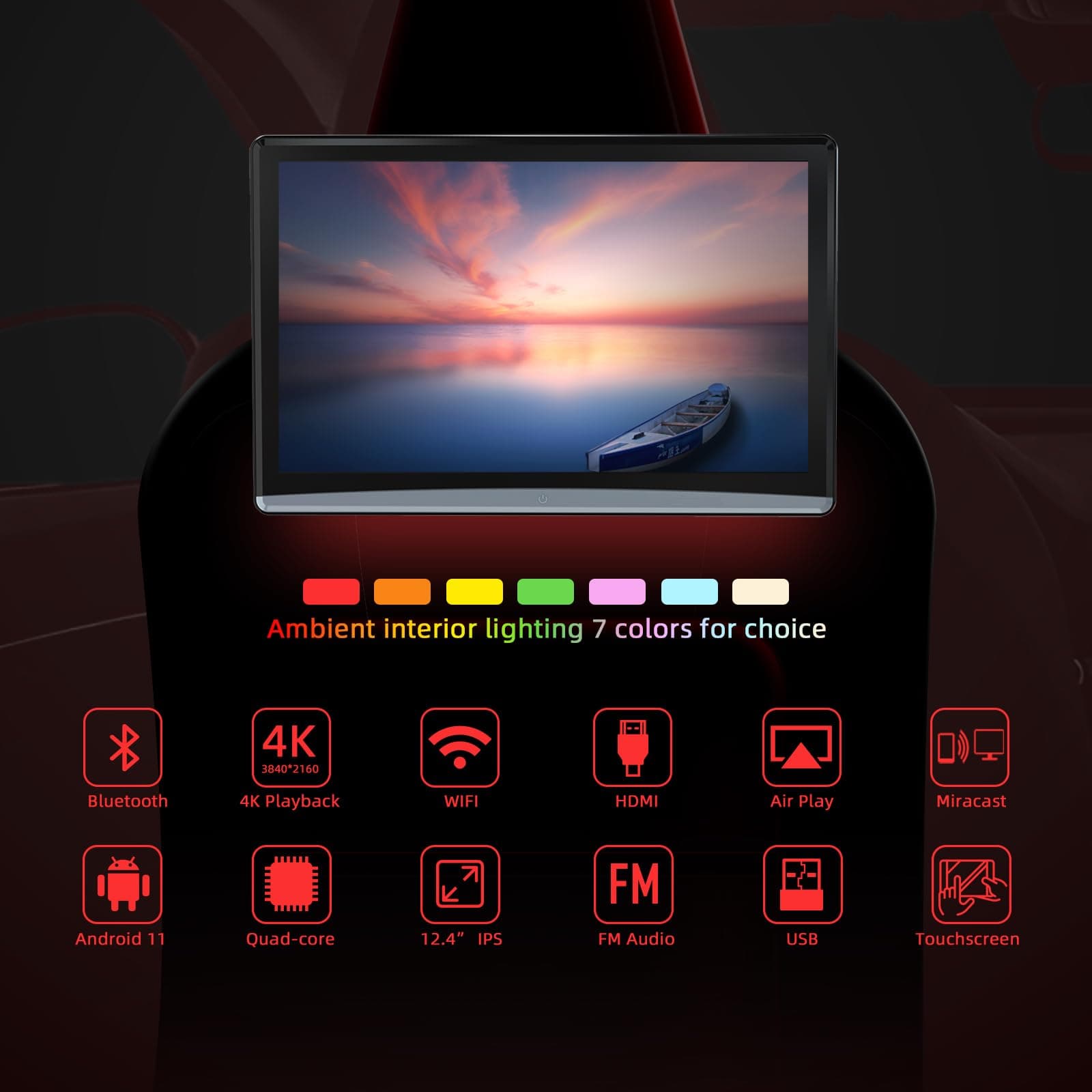 12.4" Android 11 car tv