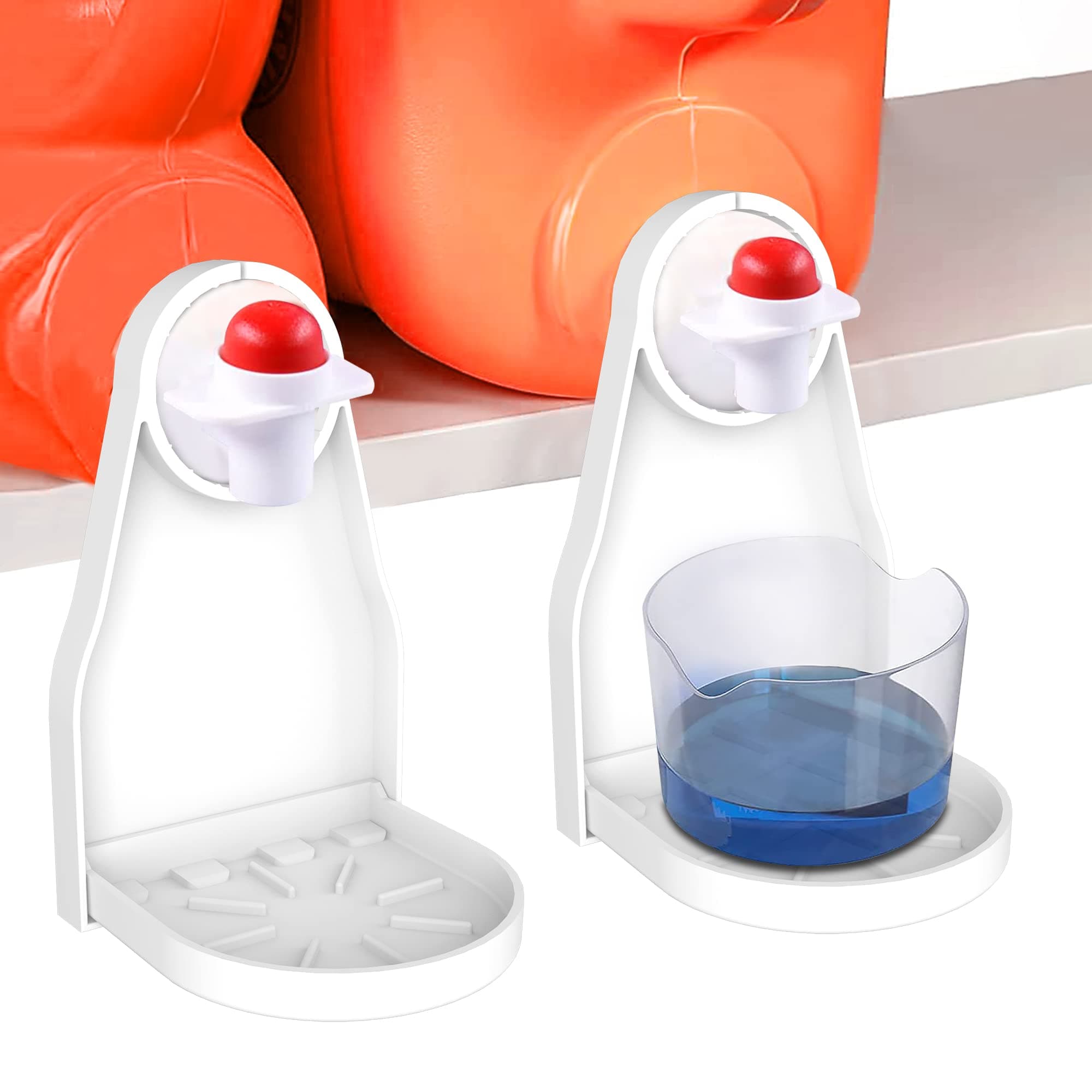 (2 Pack) Laundry Detergent Cup Holder Drip Catcher Organizer Clip Tight on Laundry Bottle Spouts, No More Leaks or Mess with Detergent and Fabric Softener in Laundry Room