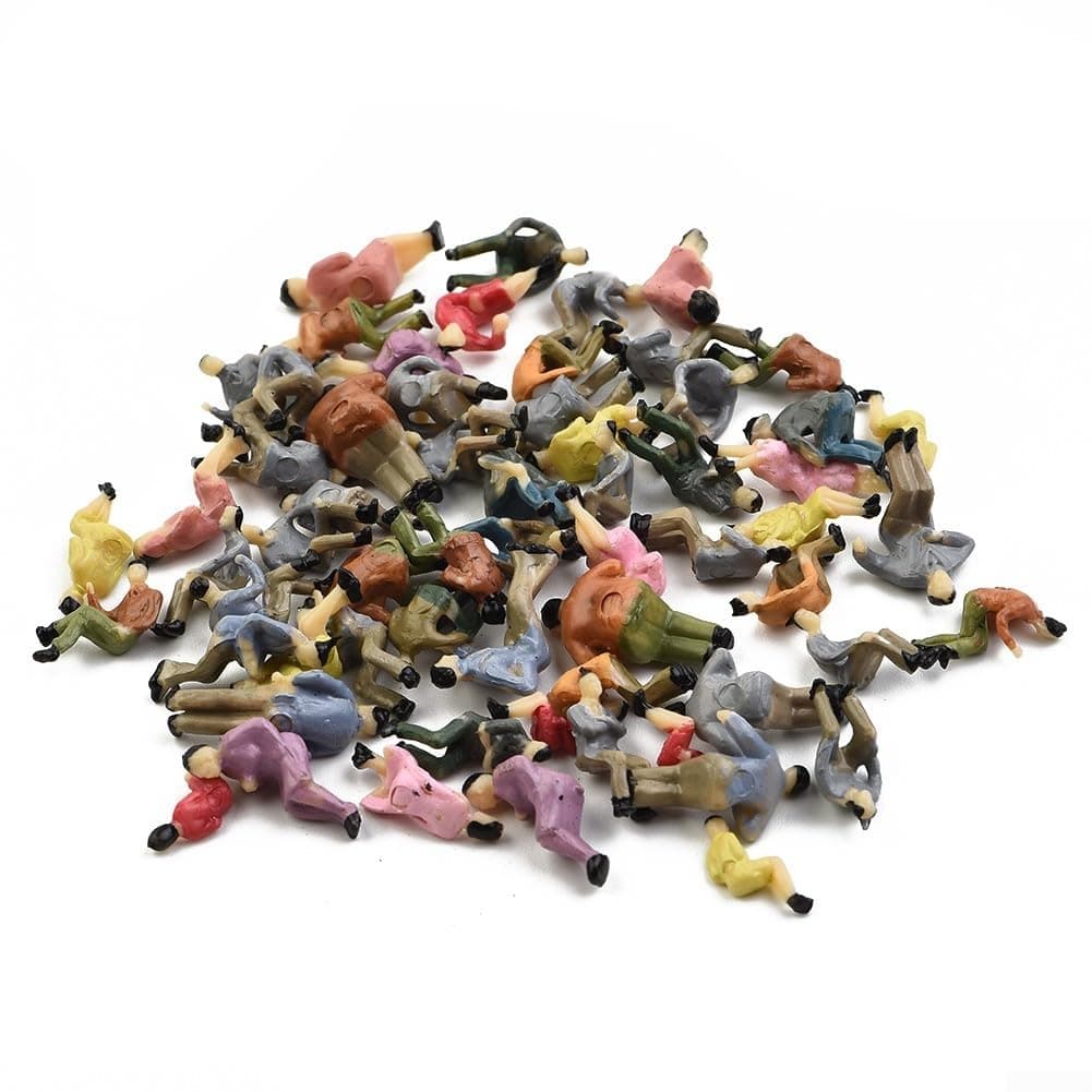 EawfgtuwPainted Figures Passenger Model, 60Pcs All Seated 1:87 Scale Sitting People, All Seated Painted Figures For Model Trains HO-Scale Sitting People Desktop Decoration