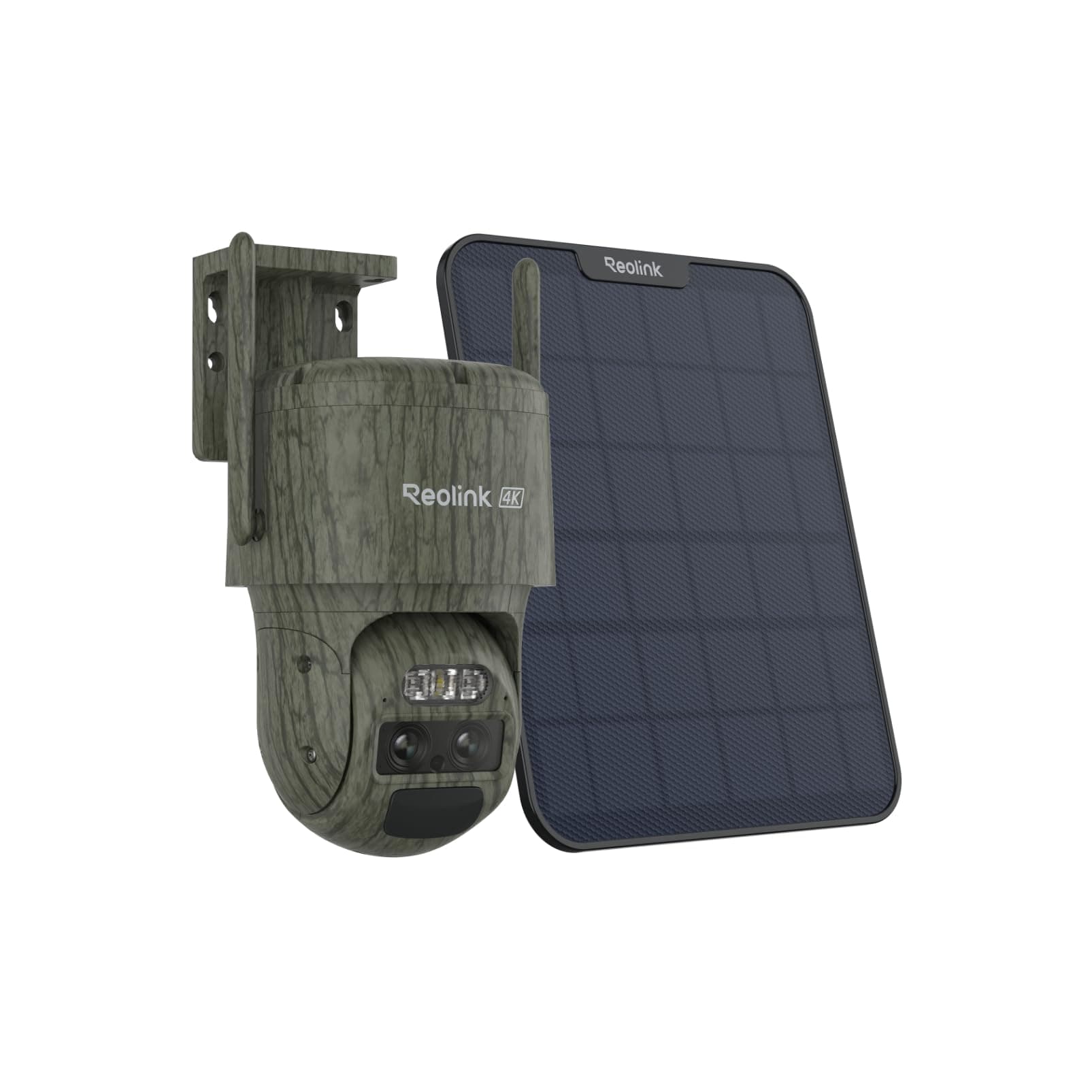 4K Dual Lens 4G LTE Cellular Security Camera, SIM Card Included, Wireless Auto Tracking Trail Camera, 6X Hybrid Zoom, No-Glow IR, Waterproof for Wildlife, TrackMix LTE Trail + Solar Panel 2