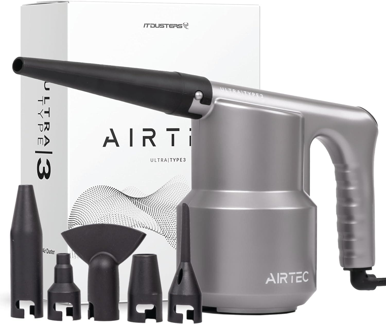 AirTec Ultra Electric Air Duster Blower for PC, Laptop, Console, Electronics and Home Cleaning, Environmental Alternative to Spray air can Duster Keyboard Cleaner (Type 3)