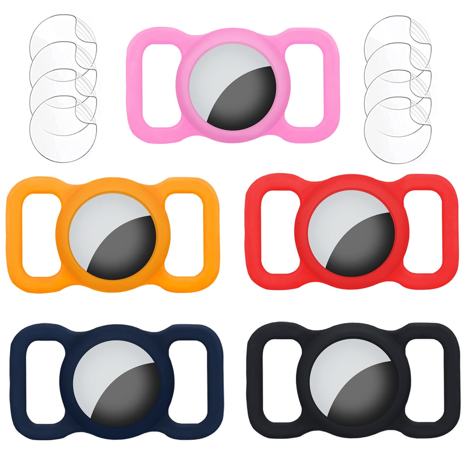 5 Pack Protective Case for Apple AirTag Dog Collar Holder Compatible with Air Tag for Pets Dogs Cat Collar