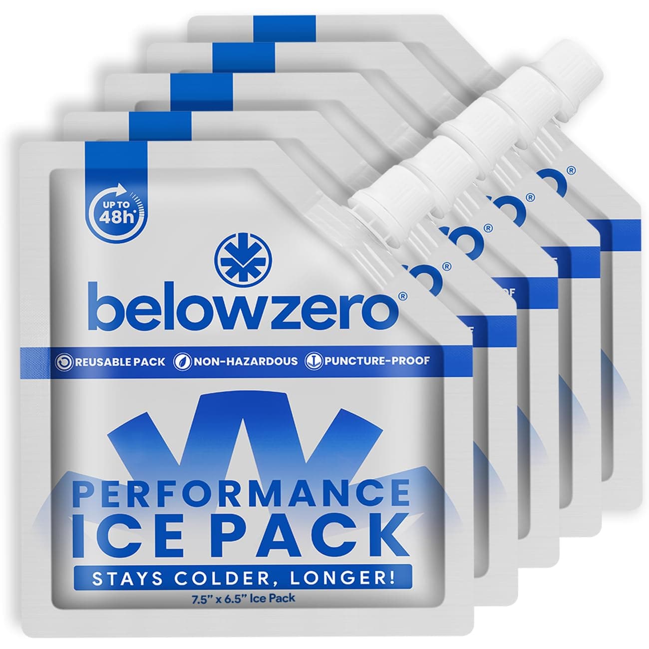 Below Zero Reusable Ice Packs for Coolers – Long Lasting Cooler Ice Pack Blocks, Leak-Proof Freezer Packs for Camping, Lunch Boxes & Travel