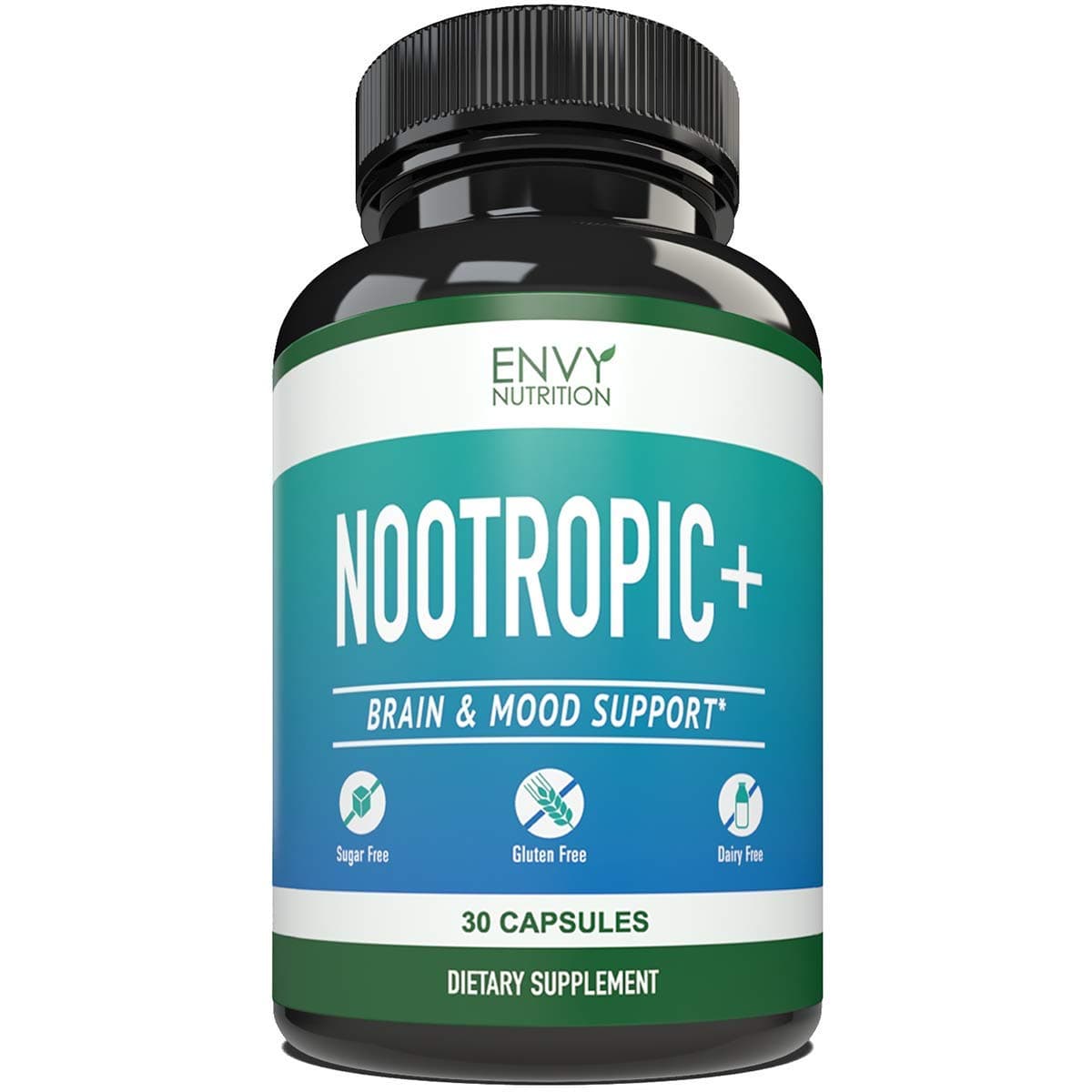 Nootropic Supplement - Brain and Mood Support with Improved Memory, Focus, Energy, Creativity & Motivation - 30 Count