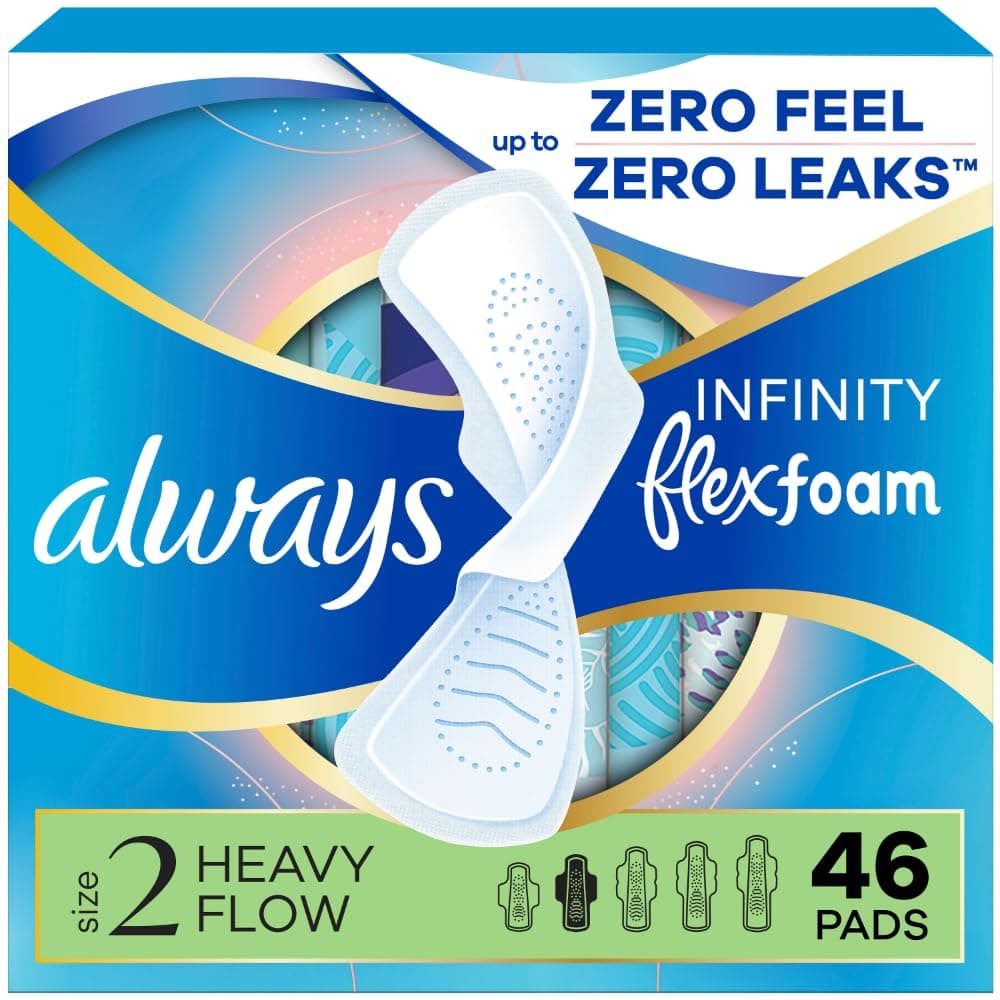 Always Infinity Pads with Wings, Heavy Flow, 46 Count by Always