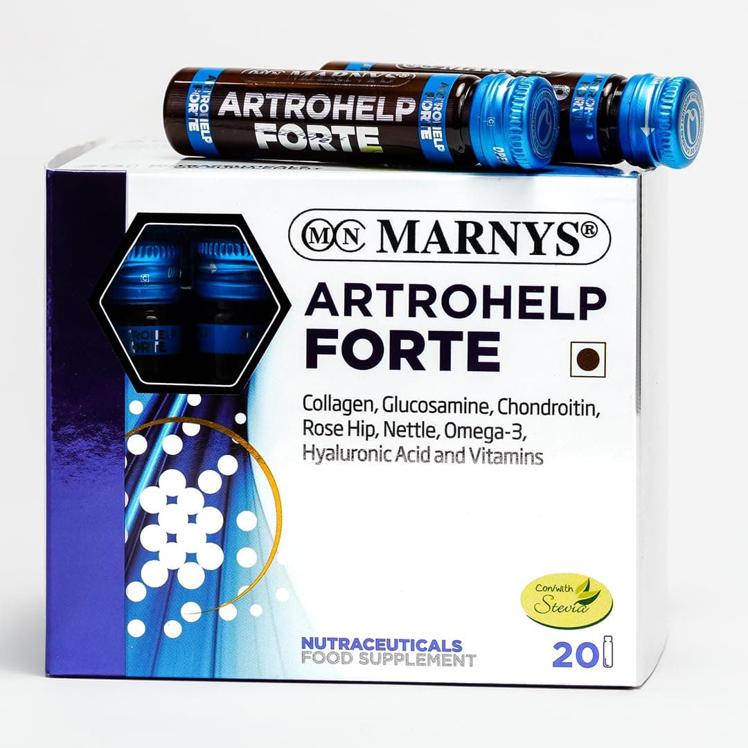 Marnys Artrohelp Forte | 7-in-1 Joint Support & Mobility Formula | Collagen, Glucosamine, Chondroitin, Hyaluronic Acid, Omega-3, Rosehip & Nettle | Supports Cartilage, bone & Flexibility | 20 Ready-to-Drink Vials